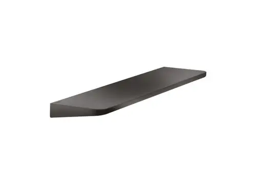 Schmale, rechteckige Ablage in mattem Schwarz. Die Oberfläche hat eine gebürstete Struktur. Das Design stammt von AXOR.
